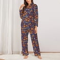 thumbnail image 2 of Balery Thanksgiving Turkey 2 Conjunto de Pijama con Estampado para Mujer, Conjunto de Dos Piezas con Manga Larga, Ropa de Dormir Suave con Bolsillos, Pijamas Cómodos-Small, 2 of 7