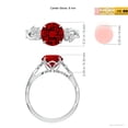 thumbnail image 5 of ANGARA Lab Grown 2.1 Ct Nature-Inspired Round Ruby Floral Engagement Ring for Women in 14K White Gold (Size-8mm) | July Birthstone, Birthday, Anniversary, Jewelry Gift for Women | Lab-Grown Ruby Ring, 5 of 7