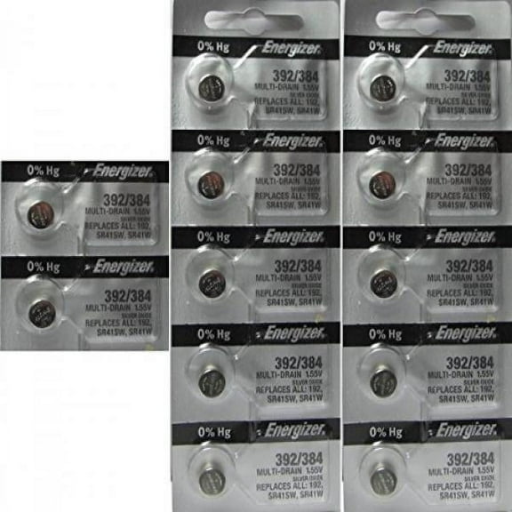 12 energizer 392/384 silver oxide 0% mercury batteries