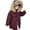 Wine, variant on Mercatoo Girls Winter Coat Insulated Long Quilted Puffer Jacket Teen Windproof Warm Hooded Parka 𝐒now Coats with Fuzzy Trim