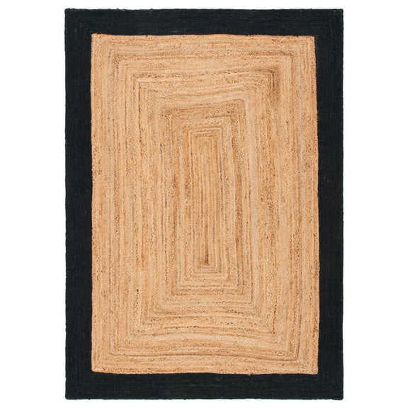 SAFAVIEH Natural Fiber Delroy Bordered Area Rug, Natural/Black, 2' x 3'