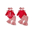 thumbnail image 2 of Cjfdfy Newborn Baby Girls Christmas Outfit My 1St Christmas Letter Print Romper With Plaid Pants Headband Three-piece Set Cute Christmas Fall Winter Clothes, 2 of 8