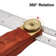 thumbnail image 3 of Escuadra falsa de carpintero, escuadra combinada de 20, transportador de ángulos de madera y metal, regla de tope de escuadra de carpintero, calibre de marcado ajustable, con función de bloqueo, 3 of 5