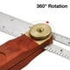 thumbnail image 3 of Escuadra falsa de carpintero, escuadra combinada de 20, transportador de ángulos de madera y metal, regla de tope de escuadra de carpintero, calibre de marcado ajustable, con función de bloqueo, 3 of 5