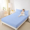 thumbnail image 4 of Homewish Chic Polka Dots Queen Sheet Sets,Modern Minimalsit Geometric Flat Sheet,Blue White Queen Fitted Sheet For Boys Girls,Ultra Soft Home Decor,4 Pieces, 4 of 7