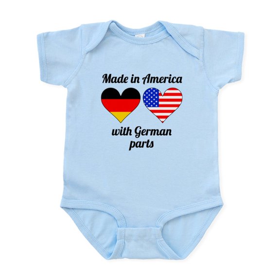 CafePress - Made In America With German Parts Body Suit - Baby Light Bodysuit, Size Newborn - 24 Months