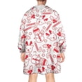 thumbnail image 2 of Wearable Oversized Blanket,Red Christmas Snowman Pattern Wearable Blanket Hoodie for Adults,Cozy Hooded Blankets with Super Pockets,Super Warm Fuzzy Pullover for Women & Men, 2 of 6