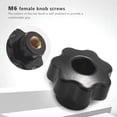 thumbnail image 4 of 10PCS M6 Internal Thread Knob Screw Plastic Star Clamping Knob Black M6 x 25, 4 of 4