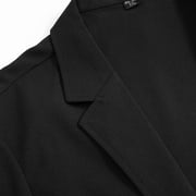 Cloudstyle Men's Solid Color Notch Lapel Two-Button Linen Blazer - Casual Regular Fit Spring/Fall No Back Vent Jacket