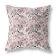 thumbnail image 2 of Roses Sprayed Stars Indoor/Outdoor Fabric Pillow in Light Green Red 20x20, 2 of 8