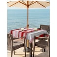 thumbnail image 3 of Outdoor Tablecloths with Umbrella Hole & Zipper, Red Pink Gray Stripes 60x60 Inch Square Tablecloths, Modern Abstract Minimalist Retro Waterproof Table Cloth, Patio/Pool/Picnic Table Covers, 3 of 8