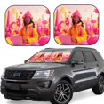 thumbnail image 2 of Daiia Digital Nomad Pink Landscape 2PCS Car Windshield Sun Shade, Foldable Sun Shield for Car Front Window, Auto Sun Blocker Visor Protector Universal for Truck SUV Pickup-Large, 2 of 7