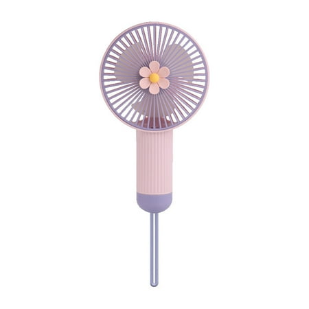 

Smart Handheld Small Fan Cartoon Clear Small Flower 3 USB Charging Student Gift Rope Small Fan