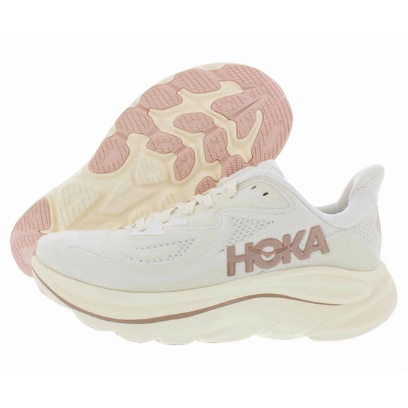 Hoka One One Clifton 10 Womens Shoes Size 7.5, Color: Alabaster/Rose Gold