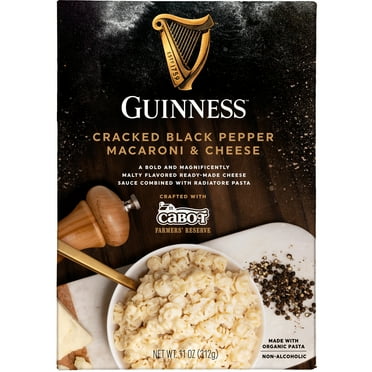 Guinness Cracked Black Pepper Macaroni & Cheese with Organic Pasta, 11 oz Box, Shelf-Stable