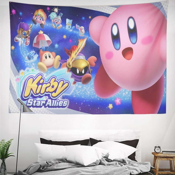 Kirby Tapestry Gift Wall Hanging Backdrop for Room Bedroom Girls Fans Background Banner Party Birthday Supplies Decor