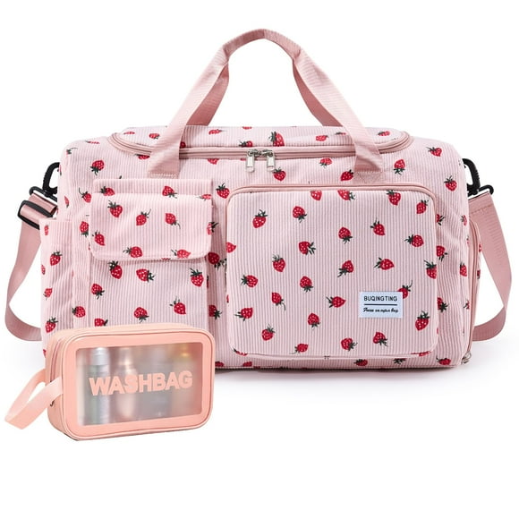 Bolsa de gimnasio BEULPTN con estampado de fresas impermeable para mujer