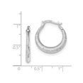 thumbnail image 2 of FB Jewels 14k White Gold Brushed Polished D/C Hoop Earrings, 2 of 2