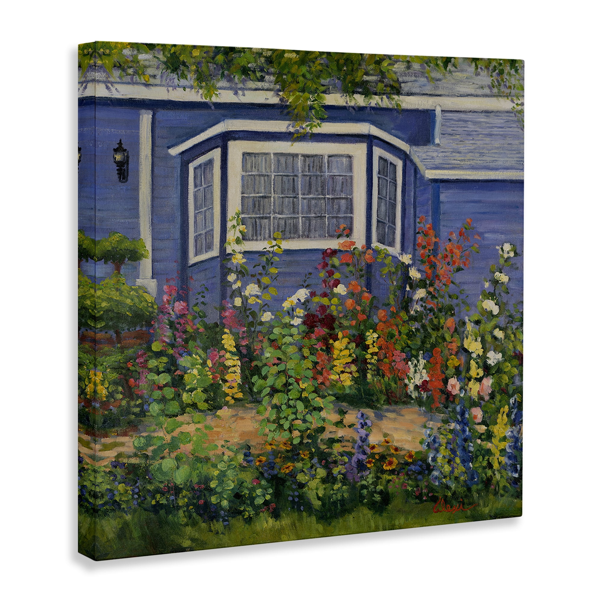 Stupell Industries Country Cottage Lovely Garden Landscape & Nature Painting Wrapped Canvas Art Print Wall Art, 30 x 30