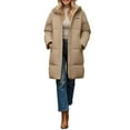 thumbnail image 5 of Yangnuo Womens Trendy Warm Hooded Long Puffer Jackets Fall Winter Women Casual Loose Thick Long Sleeve Hooded Coat Winter Solid Long Down Jackets, 5 of 5