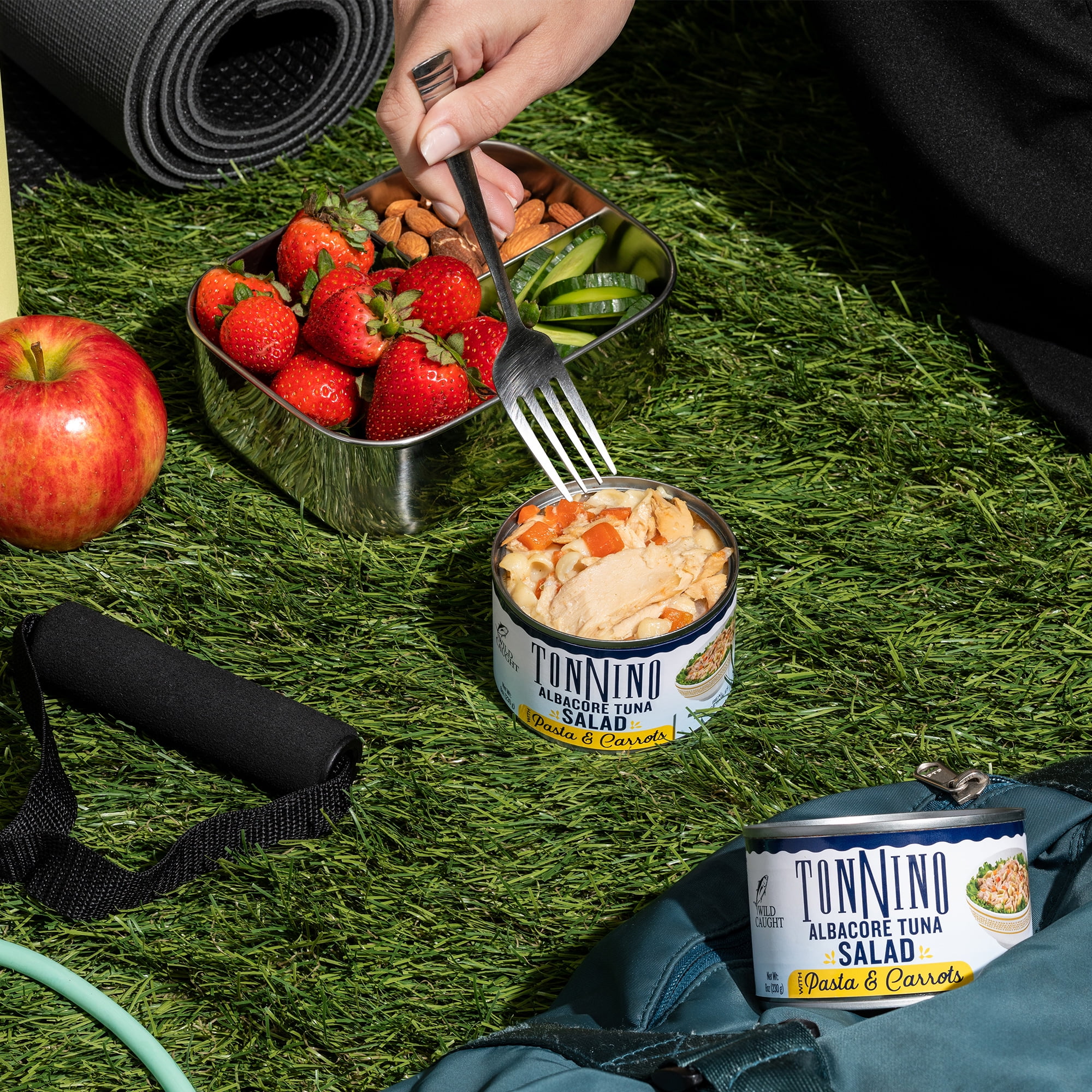 Tonnino Premium Albacore Tuna Salad with Pasta and Carrots, 8oz, Wild Caught, Ready To Eat, Low Mercury