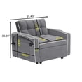 thumbnail image 6 of Versatile Foldable Sofa Bed in 3 Lengths with Adjustable Back and USB Port, Modern Sofa Velvet Pull-out Bed with Removable  Ashtray and Swivel Phone Stand,cup Holder,side Pocket, Three Colors, 6 of 9
