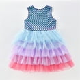 thumbnail image 5 of WIBACKER Mermaid Toddler Tutu Dress Girls Fluffy Tiered Summer Dresses Cute Party Tulle Sundress for Kids 3-7Y, 5 of 5