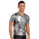 thumbnail image 4 of Ropa para hombre Camisetas casuales brillantes Camisetas de cuello redondo brillantes Ropa de club Camisetas de manga corta con cuello redondo Camisetas holgadas, 4 of 5
