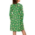 thumbnail image 3 of DISNIMO Long Sleeve Christmas Dress Girls 3/4 Dresses for Girls Casual Midi Dress Girls Kids Dress Fall Girl Dresses Long Sleeve Skater Dress Girls Avocado Dress Kids Girl School Dress for Girls, 3 of 7