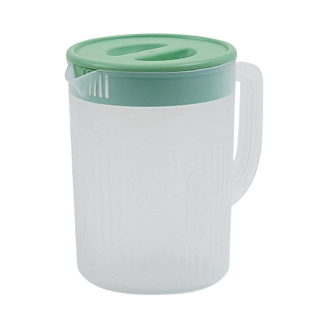 yulier Cold Water Kettle, Clear Plastic Pitcher with Lid and Handle, Wide Mouth Jug for Fridge, Juice Container for Kitchen Home, Great for Juice Milk Beverage lemonade