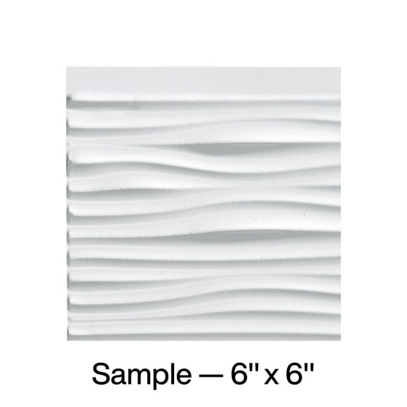 FASÄDE Waves Decorative Vinyl Backsplash Panel in Gloss White (6X6 Inch Sample)