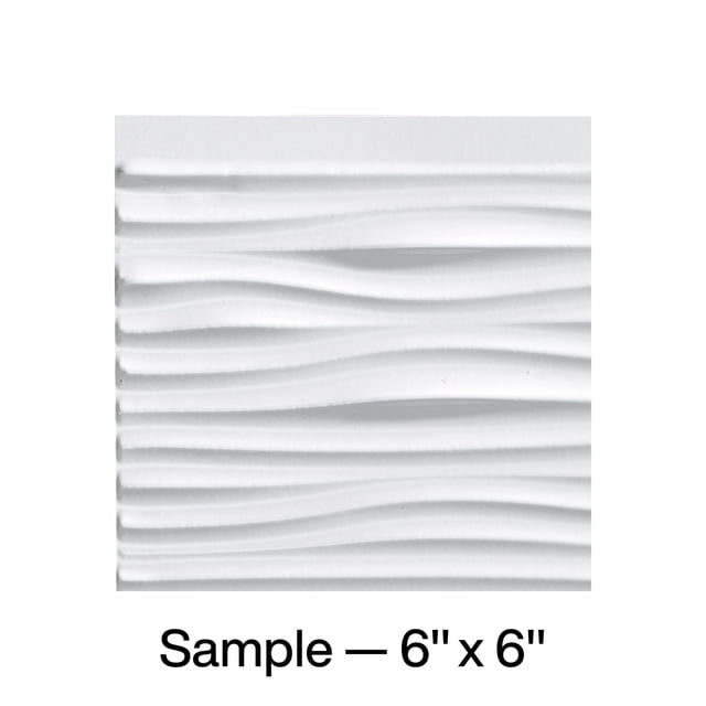 FASÄDE Waves Decorative Vinyl Backsplash Panel in Gloss White (6X6 Inch Sample)