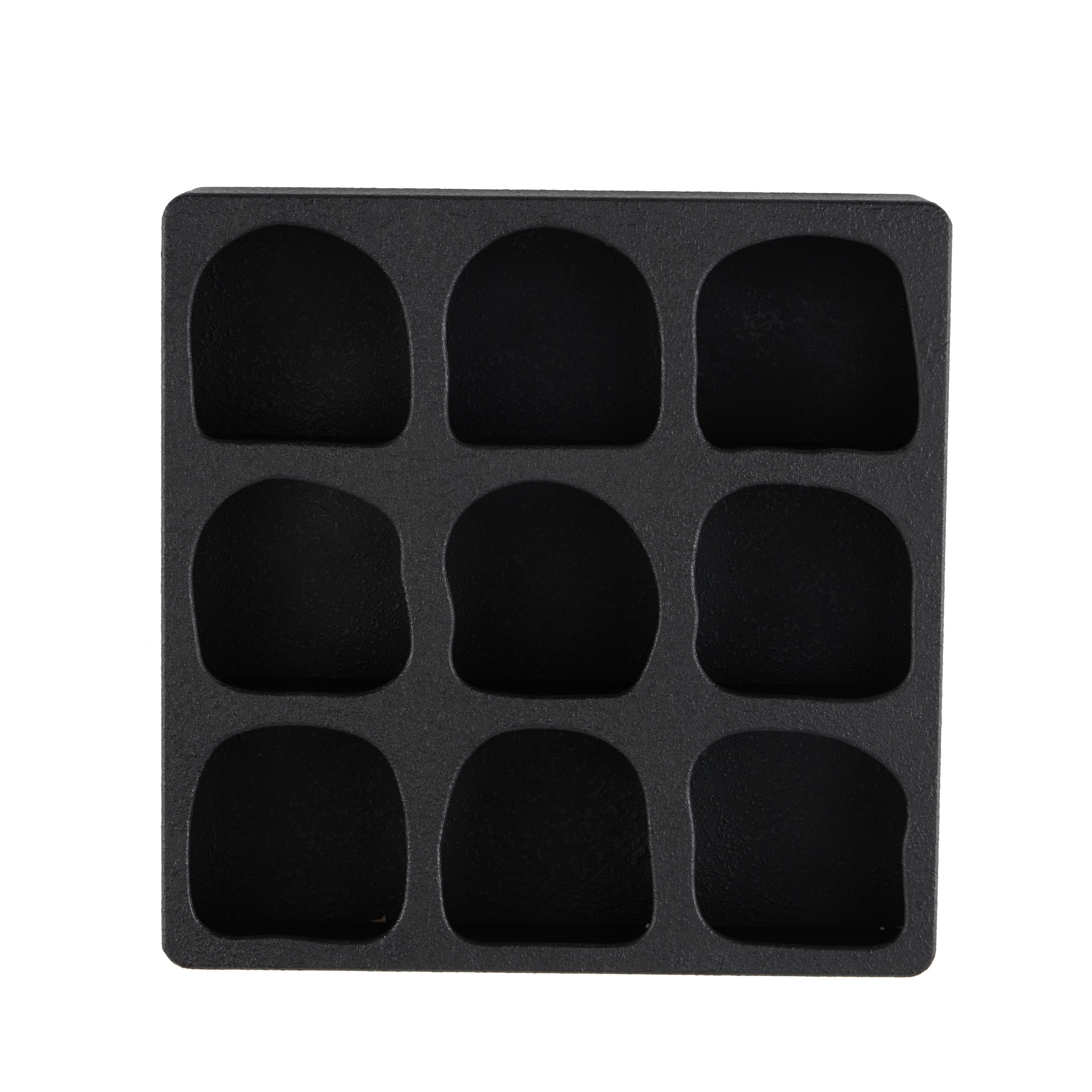DecMode 19" x 5" 9-Tier Black Geometric Wall Shelf with Abstract Block Shapes