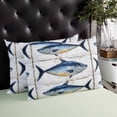 thumbnail image 4 of Coastal Fish Throw Pillow Cover 20 x 36 Inch Decorative Pillow Cover Oil Painting Vintage Nautical Beach Lumbar Pillowcase Seasonal Rectangle Cushion Case for Couch Sofa Bed Living Room, 4 of 7
