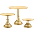 thumbnail image 1 of Juego de soportes para tartas HBlife de metal dorado, 3 unidades, para tartas de 15 a 25 cm, 1 of 7