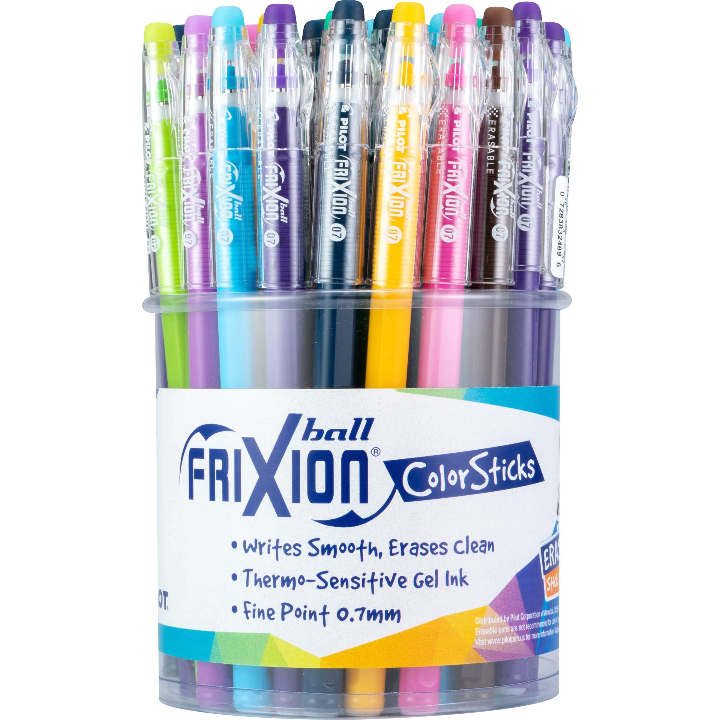 FriXion ColorSticks Erasable Gel Pen, Stick, Fine 0.7 mm, Ten Assorted Ink  and Barrel Colors, 10/Pack