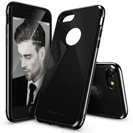 Ringke Fusion Case Compatible with iPhone 7, Transparent PC Back TPU Bumper Drop Protection Phone Cover - Shadow Black