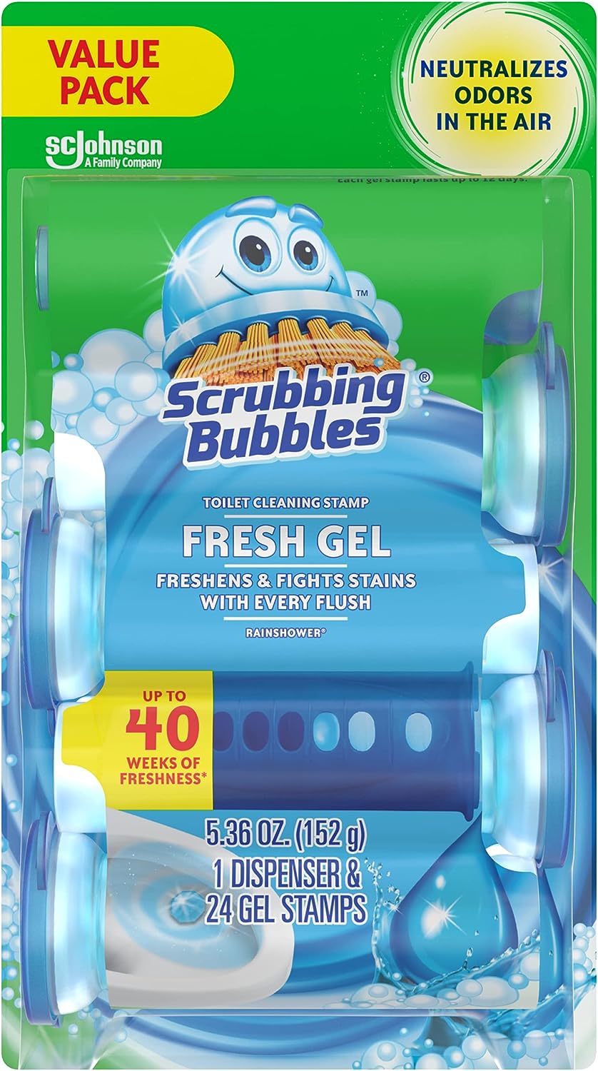 Scrubbing Bubbles Glade Rainshower Gel Toilet Cleaner 4 Dispensers with