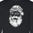 thumbnail image 4 of Inktastic Bearded and Jolly Santa Claus Distressed Long Sleeve T-Shirt, 4 of 5