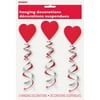 Double Swirl Heart Valentines Day Hanging Decorations, 26in, 3ct