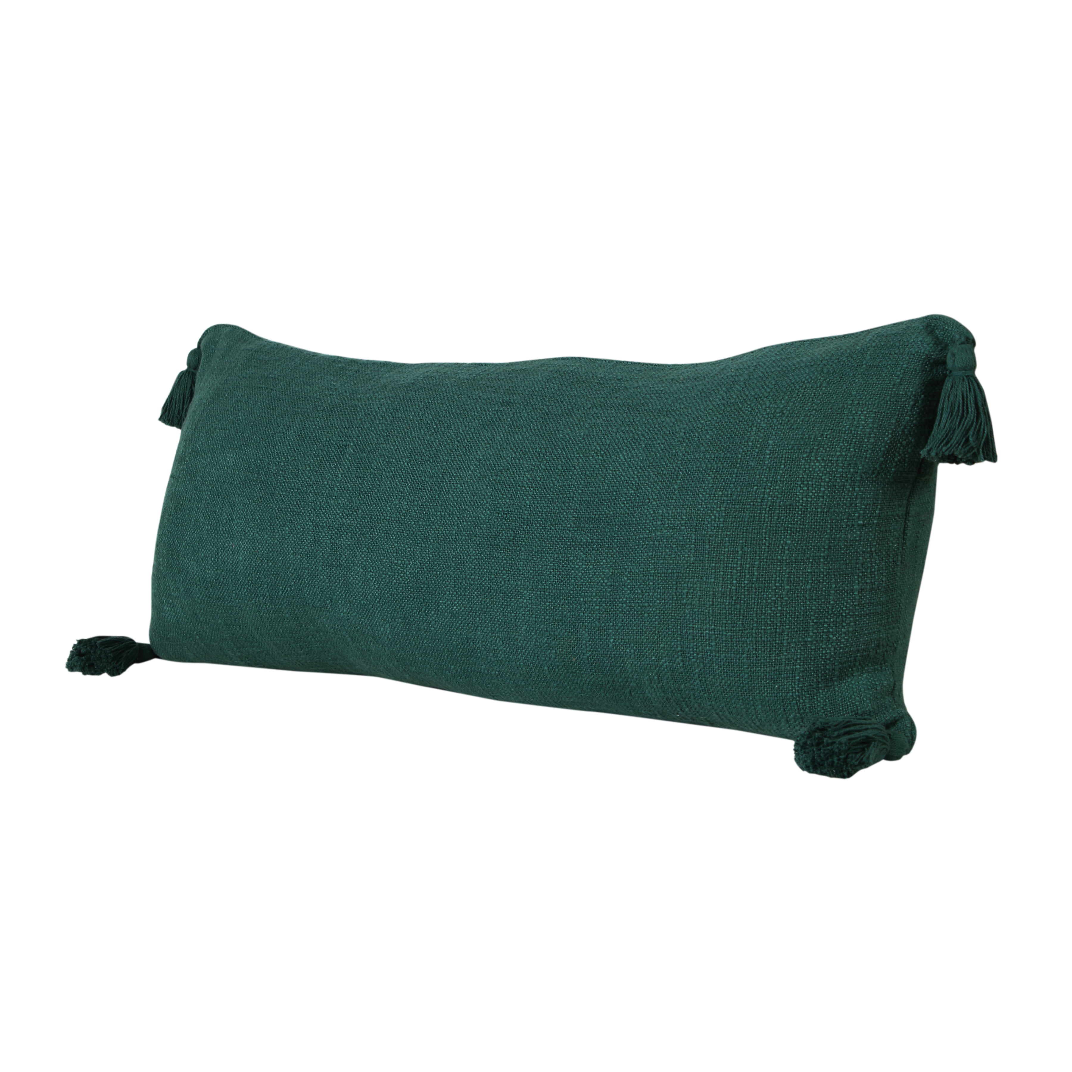 Ox Bay Hampton 14" x 36" Green Solid Cotton Reversible Adult Decorative Throw Pillow