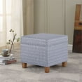 thumbnail image 2 of HomePop Square Storage Ottoman, Light Gray Print, 2 of 11