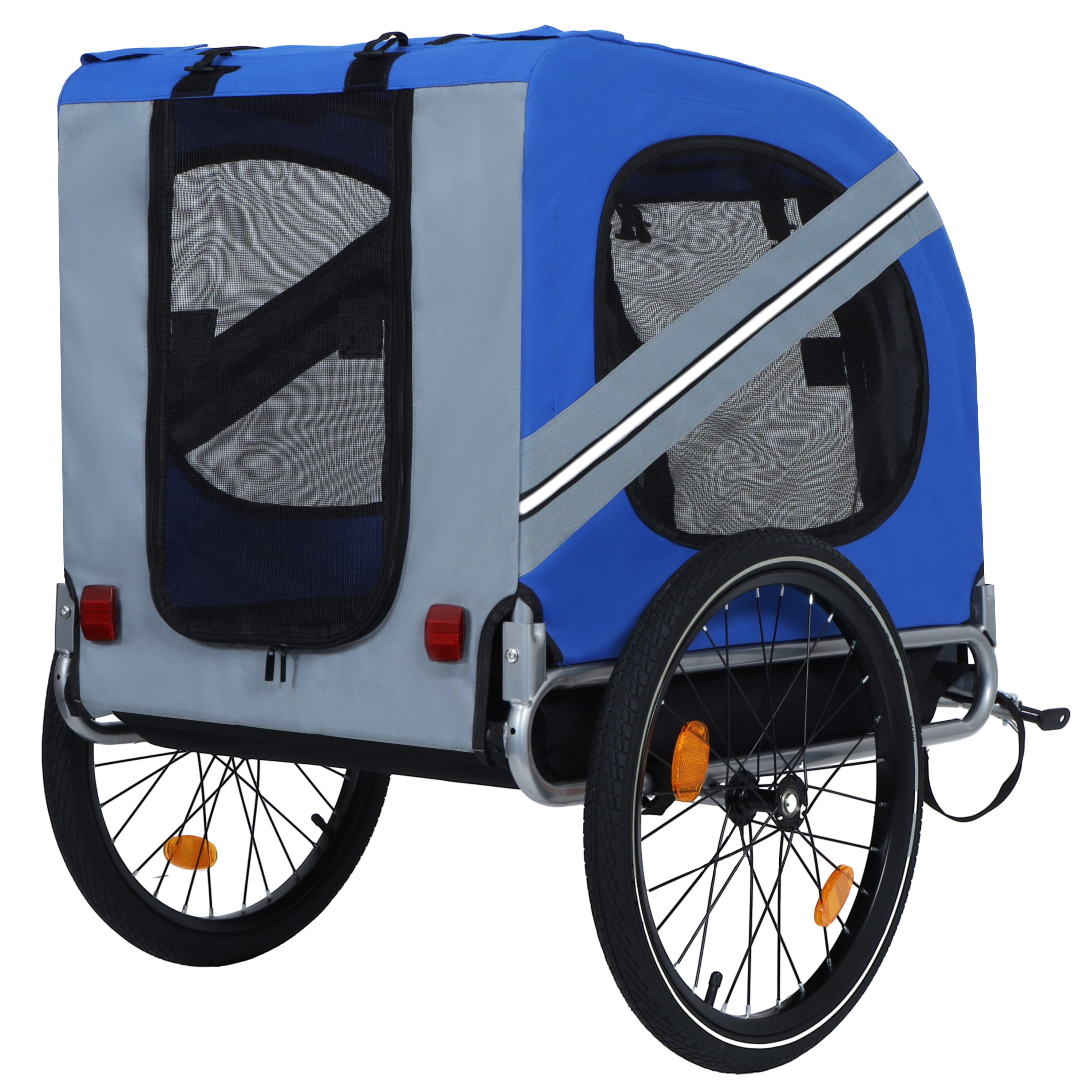 Large Folding Bike Trailer for Dogs, 66LB Capacity All-Terrain Pet Carrier, Durable Steel Frame for Cycling, Jogging, Camping & Outdoor Adventures