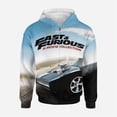 thumbnail image 5 of Sudadera con capucha y cremallera con estampado 3D de Fast & Furious para hombre y niño, estilo de carreras de carretera, superventas, para primavera y otoño, 5 of 5