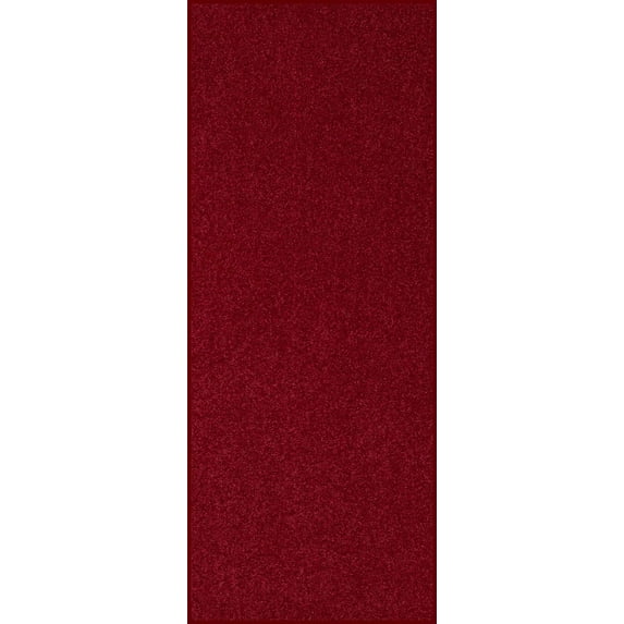 Home Queen Solid Beige Color Custom Size Runner Area Rugs Burgundy - 3' x 34'