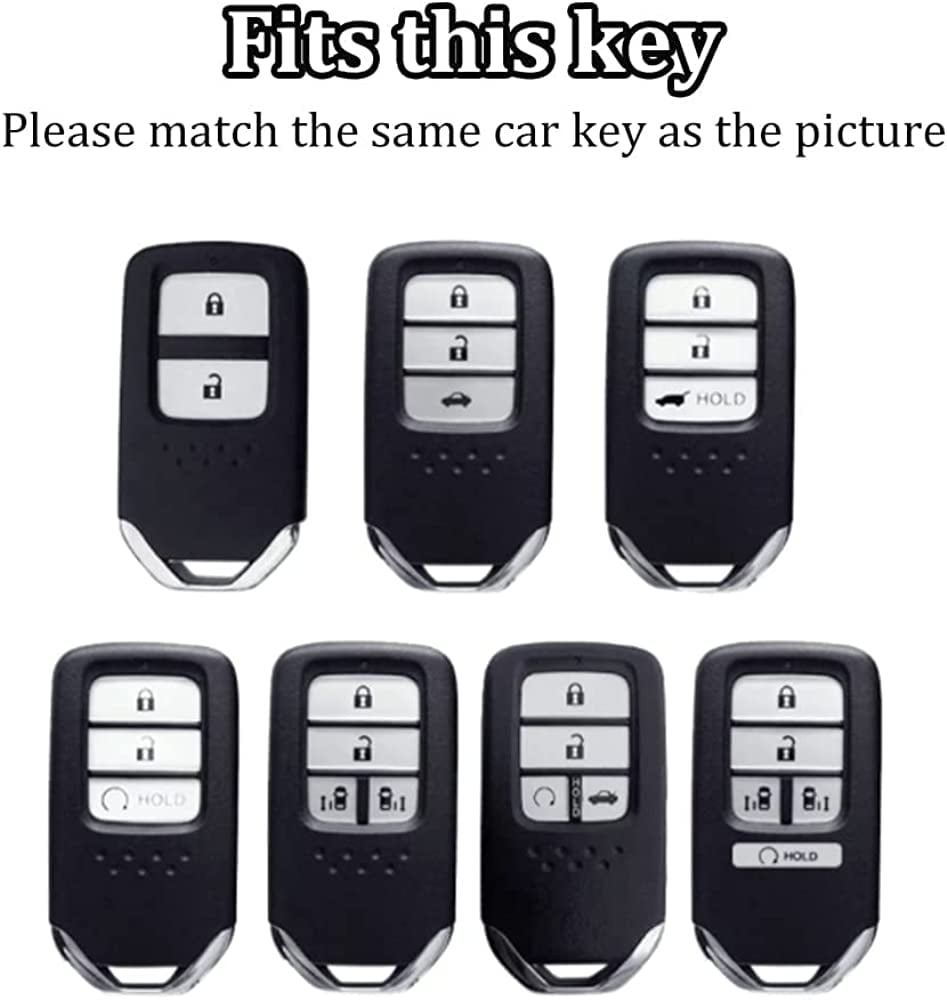 For Honda Key Fob Cover, Compatible with Honda Civic Fit Accord Pilot Bin Chi Odyssey CR-V CRV URV XRV EX EX-L 2/3/4 Buttons