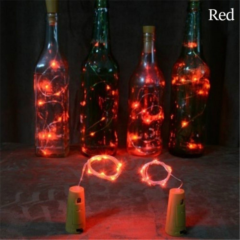 Wine Bottle Lights with Cork - Silver Wire Cork Lights for Bottle 6.5ft 20 LED Bottle Lights Battery Powered Christmas String Lights for Party Halloween Wedding Christmas - image 1 of 6