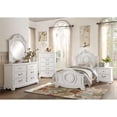 thumbnail image 3 of Pemberly Row Traditional Bead Molding and Shell Motif Wood Twin Bed in White, 3 of 6