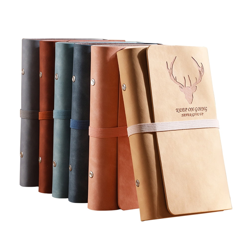 BE-TOOL A6 PU Journal Notebook Diary Sketchbook 80 Sheets with 4 Styles Papers Diary Notebook Gifts for Students