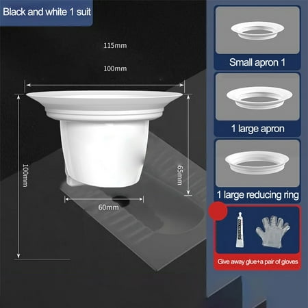 

BLUESON Squatting Pan Anti-Smell Plug Plastic Anti-Blocking Cover Squatting Smell White